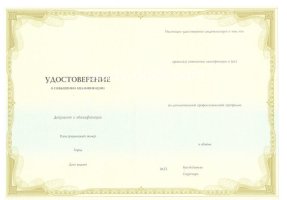 Удостоверение о повышении квалификации в Ногинске